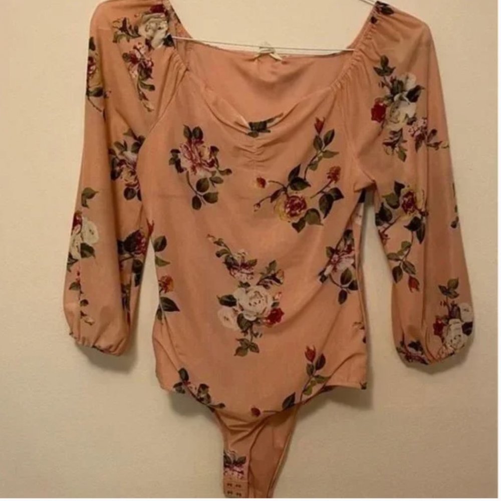 pink floral bodysuit